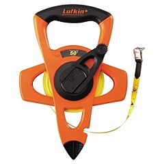 Lufkin® Fe050D Hi-Viz® Orange Reel Fiberglass Tapes, 1/2 In X 50 Ft, 1/10 In Grad.