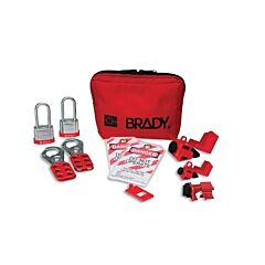 Brady® 105968 Personal Breaker Lockout Pouch Kit, Red, 11 Components, Includes 2 Steel Padlocks