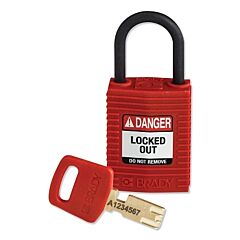 Brady® Cpt-Red-25Pl-Kd Safekey Compact Nylon Lockout Padlocks