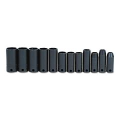 Proto® 72217 Torqueplus 12 Piece Metric Thin Wall Deep Impact Socket Sets, 3/8 In, 6 Point