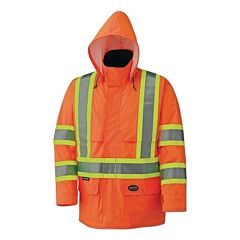 Pioneer® V1090150U-L 5594U/5596U Hv 150D Lightweight Waterproof Jacket W/Detatchable Hood, Large, Orange