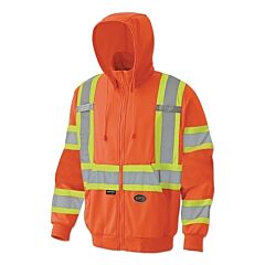 Pioneer V1060550U-M 6940U/6941U Hi-Vis Safety Micro Fleece Zip Hoodie, Medium, Orange