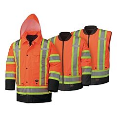 Pioneer® V1120151U-Xl 5020Bbu/5021Bbu Hv 6-In-1 Parka, X-Large, Orange