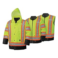 Pioneer® V1120161U-L 5020Bbu/5021Bbu Hv 6-In-1 Parka, Large, Yellow/Green