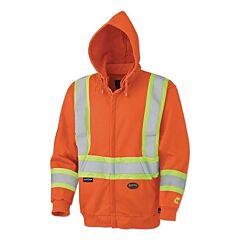 Pioneer® V2570450U-M 337Sfu/338Sfu Flame Resistant Zip-Style Safety Hoodie, Medium, Orange