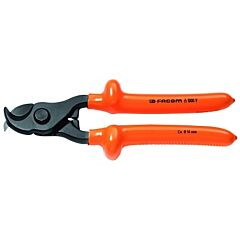Facom® Fa-414.45Avse Insulated Ratchet Cable Cutters, 1 3/4 In Cap., 12 In Long, Center Cut