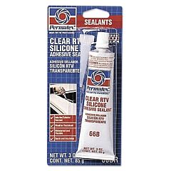 Permatex® 80050 Clear Rtv Silicone Adhesive Sealant, 3 Oz Tube, Clear