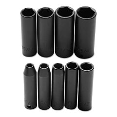 Proto® 72112 Torqueplus 9 Piece Deep Impact Socket Sets, 3/8 In, 6 Point
