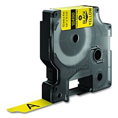 Dymo 18490 Industrial Rhino Flexible Nylon Label Cartridge, 1/2 In W X 11.5 Ft L, Black Print On Yellow Background
