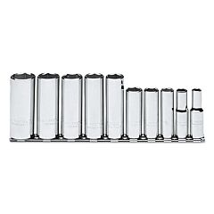 Proto® 52111 Torqueplus 10 Piece Deep Socket Sets, 3/8 In, 6 Point