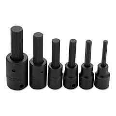 Proto® 74252 Torqueplus 6 Piece Metric Hex Bit Impact Socket Sets, 1/2 In
