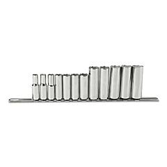 Proto® 52205 Torqueplus 12 Piece Metric Deep Socket Sets, 3/8 In, 6 Point