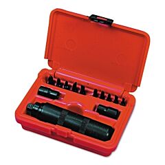 Proto® Handim 3/8 In Drive 13-Pc Hand Impact Driver Set, 2-Hex Bit Holders, 2-Phillips #1/#2/#3, 2-Slotted 3/16 In, 9/32 In, Plastic Case