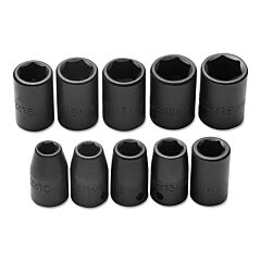 Proto® 74202 Torqueplus 10 Piece Metric Impact Socket Sets, 1/2 In, 6 Point