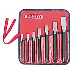 Proto® 86B Cold Chisel Sets, 7 Piece, 5/16 In To 7/8 In, Straight, Sae, Pouch