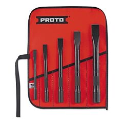 Proto® 86000 Cold Chisel Sets, 5 Piece, Super Duty, Straight, English, Kit Pouch