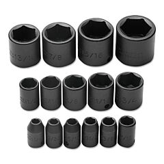 Proto® 72106 Torqueplus 15 Pc Impact Socket Sets, 3/8 In, 6 Point
