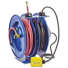 Coxreels® C-L350-5012-B C Series Combination Spring Driven Air Hose Reels, 3/8 In X 50 Ft,12 Awg