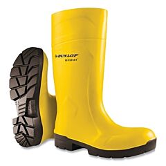 Dunlop® 6123155.08 Purofort® Foodpro Multigrip Boots, Men'S 8, Polyurethane, Yellow/Black