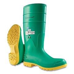 Dunlop® 8701200.15 Hazmax Steel Toe/Midsole Rubber Boots, Men'S 15, 16 In Boot, Pvc, Green/Yellow