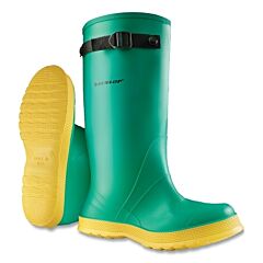Dunlop® 8705000.11 Hazmax Slicker Overboots, Men'S Large, 17 In Boot, Pvc, Green/Yellow