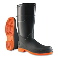 Dunlop® 8798200.12 Sureflex Steel Toe Rubber Boots, Men'S 12, 16 In Boot, Nitrile/Pvc, Black/Orange
