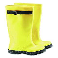 Dunlop® 8805000.13 17 In Rubber Slicker Overboots, Plain Toe, Men'S 13, Flex-O-Thane/Pvc, Yellow/Black