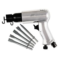 Ingersoll Rand 116K Air Hammer Kit With 5 Chisels, Standard Duty, 2-5/8 In Stroke L, 3500 Blows/Min, Pistol Grip