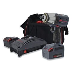 Ingersoll Rand W5133P-K22 Iqv20 Series™ Cordless Impact Wrench, 3/8 In Drive, 20 V Dc, 2,100 Rpm, Pin Detent, Incl 2-Batteries/Charger/Bag
