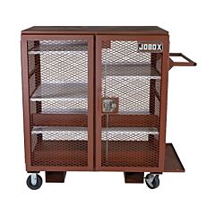 Jobox® 1-401990 Mesh Cabinets, 48 In X 33 In X 55 In, 2 Door, 1400 Lb Cap., Brown