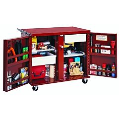 Jobox® 675990 Rolling Work Benches, 43 7/8W X 26 7/8D X 38 1/2H, 2 Drawers, 2 Shelves