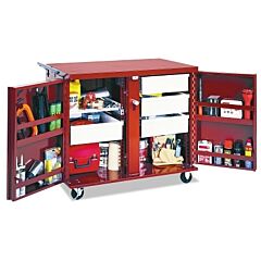 Jobox® 675996 Rolling Work Benches, 43 7/8W X 26 7/8D X 40 1/2H, 2 Doors, 2 Drawers, 2 Shelves