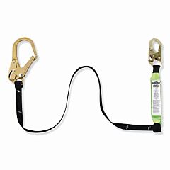 Peakworks V8104326 Shock Absorbing Lanyard, 6 Ft, Steel Snap Hook, 310 Lb, Steel Form Hook, 1 Leg
