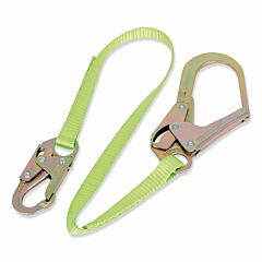 Peakworks V815424 Restraint Lanyard, 4 Ft, Steel Snap Hook, 310 Lb, Steel Form Hook, 1
