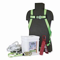 Peakworks V8257272 Rk6 Roofer'S Fall Protection Kit, 25 Ft, 2 Legs, 310 Lb Capacity