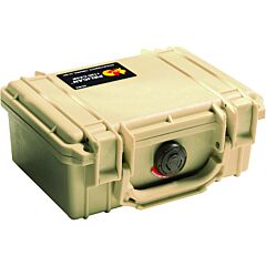 Pelican 1120-000-190 Protector Case™ Series Small Case, 1120 Wf/Wl, 0.07 Ft³, 7.29 In L X 4.78 In W X 3.33 In H Interior, Desert Tan