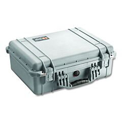 Pelican 1520-000-180 1520 Medium Protector Case, With Logo, 19.78 In L X 15.77 In W X 7.41 In D, Silver, With Foam