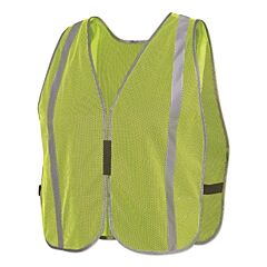 Pioneer® V1030960U-O/S 5193U/5194U/595U Plain Mesh Safety Vest W/Stripes, One Size, Green