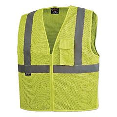 Pioneer V1060360U-4Xl Hi-Vis Zip-Up Safety Vest, Size 4Xl, Yellow