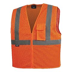 Pioneer V1060450U-3Xl Hi-Vis Zip-Up Safety Vest, Size 3Xl, Orange