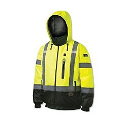 Pioneer V1210160U-2Xl Hi-Vis Waterproof Heated Bomber Jacket, 300 Denier Oxford, 2X-Large, Hi-Vis Yellow