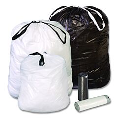 Pitt Plastics Dt12Galw Draw-Tuff Trash Can Liner, 12 Gal, 0.7 Mil, 24 In W X 28 In H, White