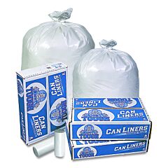 Pitt Plastics Mt402Xw Mighty Tough Trash Liner, 33 Gal, 0.85 Mil, 33 In W X 39 In H, White