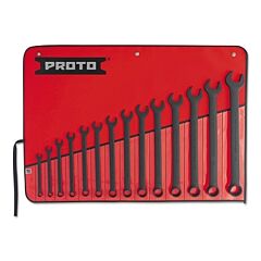 Proto® 1200Fbasd Protoblack™ Torqueplus™ Combination Wrench Sets, 14 Piece, 12 Points, Inch, Satin, Black Oxide
