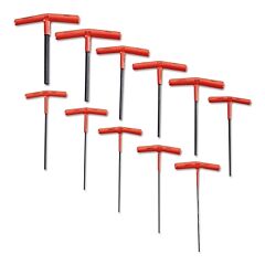 Proto® 4968 11-Piece T-Handle Hex Key Set, Hex Tip, Inch