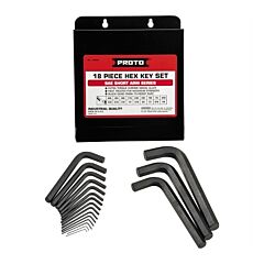 Proto® 4986 Hex Key Set, 18 Pc, Sae, 2.30 In To 7 In Length