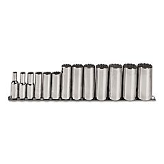 Proto® 52112 Torqueplus 13 Piece Deep Socket Sets, 3/8 In, 12 Point