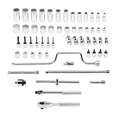 Proto® 52142 Torqueplus 58 Piece Socket Sets, 3/8 In, 12 Point, Inch