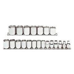 Proto® 52211 Torqueplus 21 Piece Metric Socket Sets, 3/8 In, 6 Point