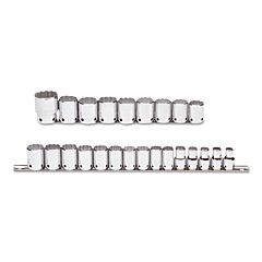 Proto® 54211-Tt Tether-Ready Drive Metric Socket Sets, 1/2 In Drive, 12 Point, Metric